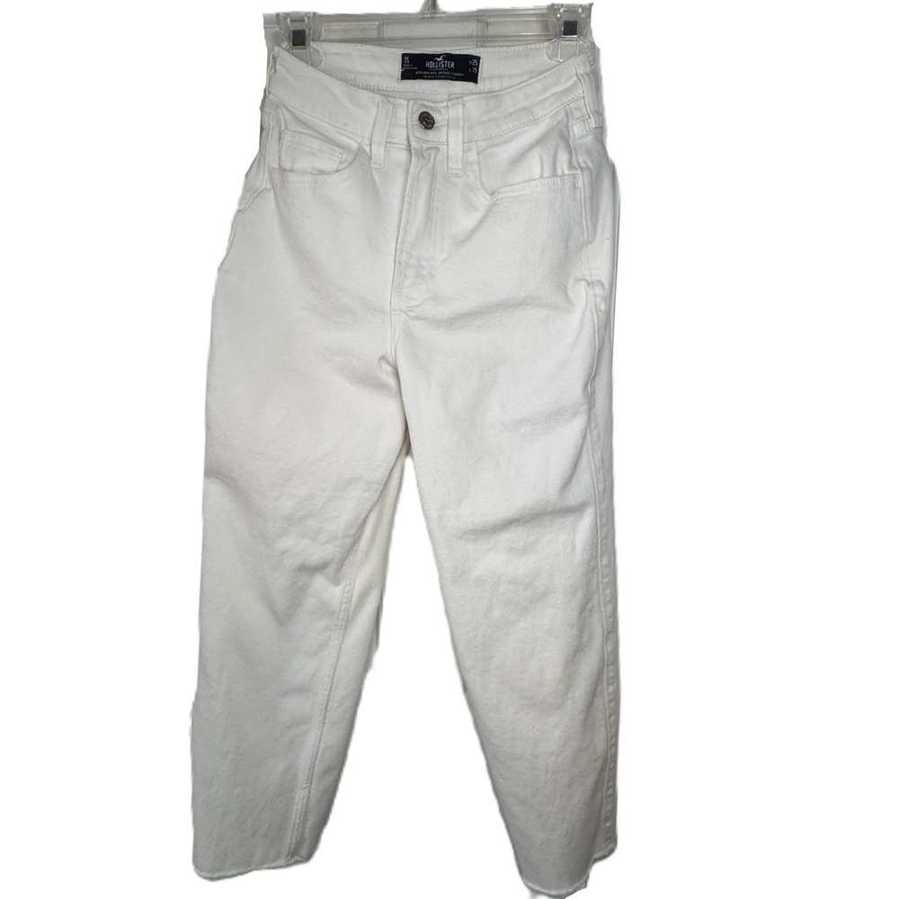 Hollister‎ Ultra High Rise Vintage Straight Jeans 1S W25 L25 White Denim Ankle - Picture 11 of 12